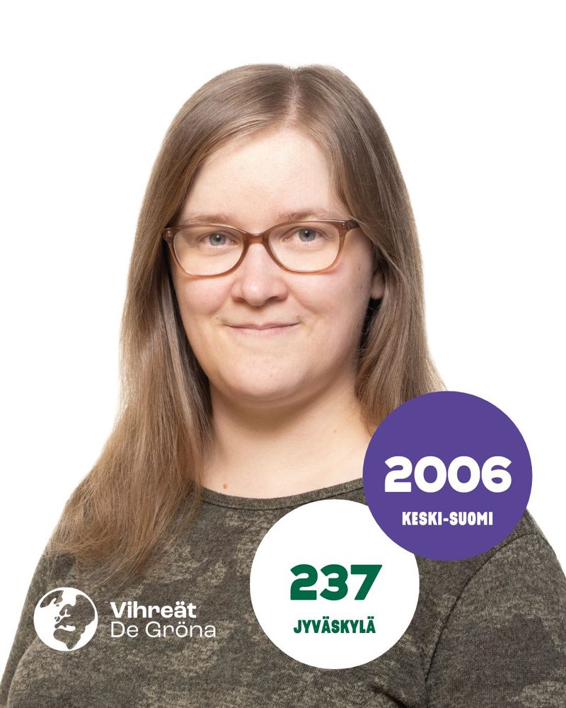 Ehdokaskuva ja ehdokasnumerot: 2006 Keski-Suomi, 237 Jyväskylä. Vihreät - De Gröna.