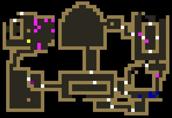 D14 map, standing by yellow exit. Playing Infra Arcana. Traditional Roguelike game.