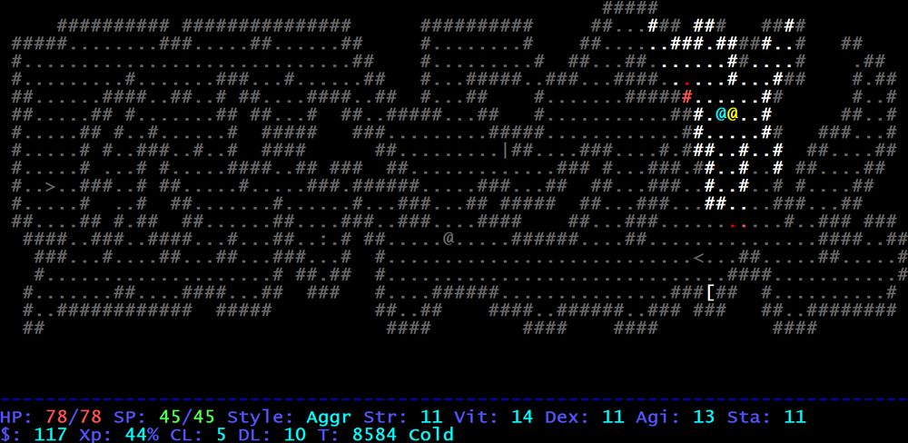 Depth10 cleared playing Frozen Depths. Roguelike game.
