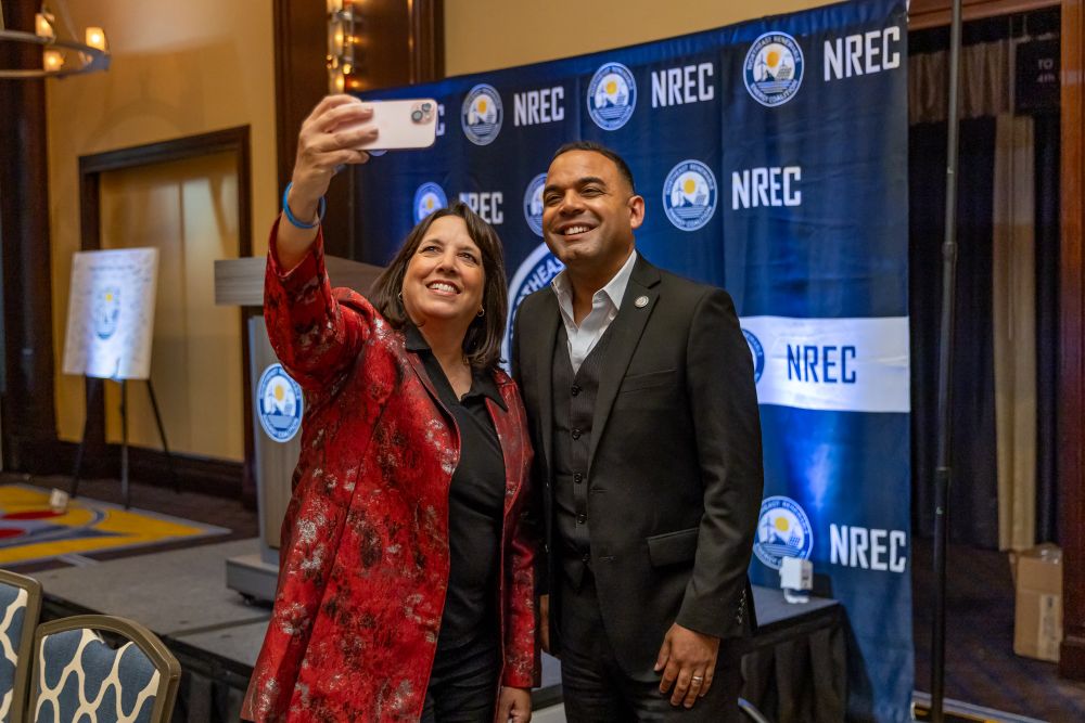 Lieutenant Governor Driscoll taking a selfie 