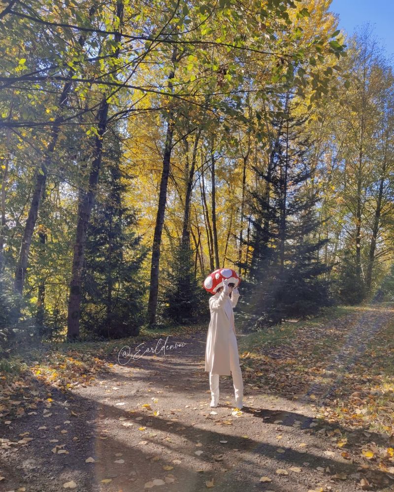 Earldenvoi dresses up as a Mushroom for halloween in 2021. Inspired by Anzhe from a chinese sci-fi novel called Little Mushroom