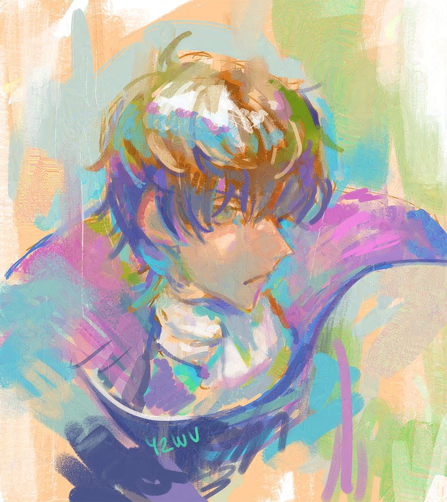 Sketch painting of Suzaku Kururugi (Code Geass)