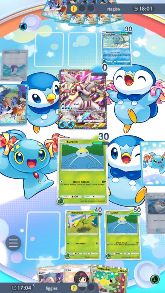 surskit beating palkia in hit game Pokemon pocket tcg