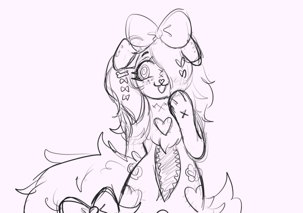 sketch of a puppy girl