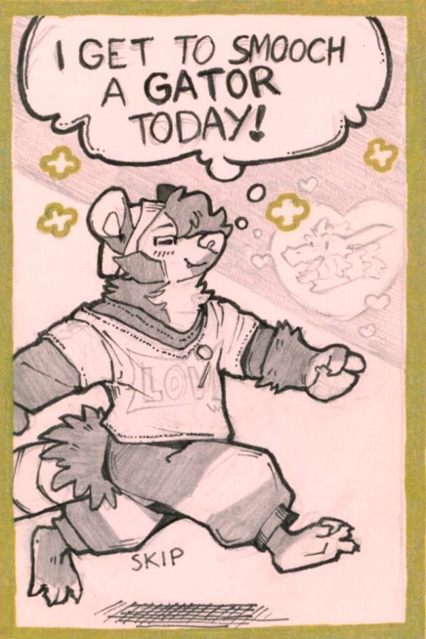Reese is filled with excitement and skips off to do his activities for the day which includes smooching the homies!