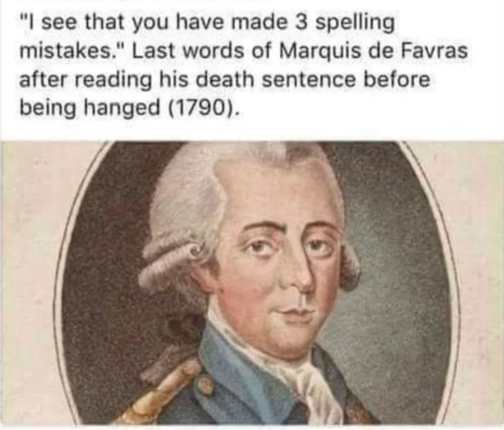Meme showing old 1700s white dude. You know with George Washington type wig and shit. Above it says: 