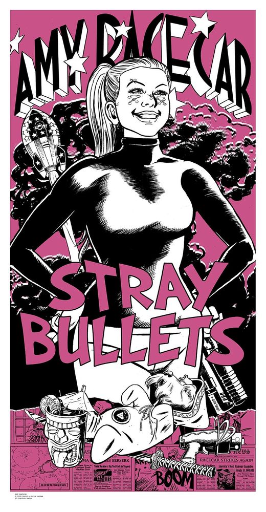 Stray Bullets Amy Racecar silkscreen poster 