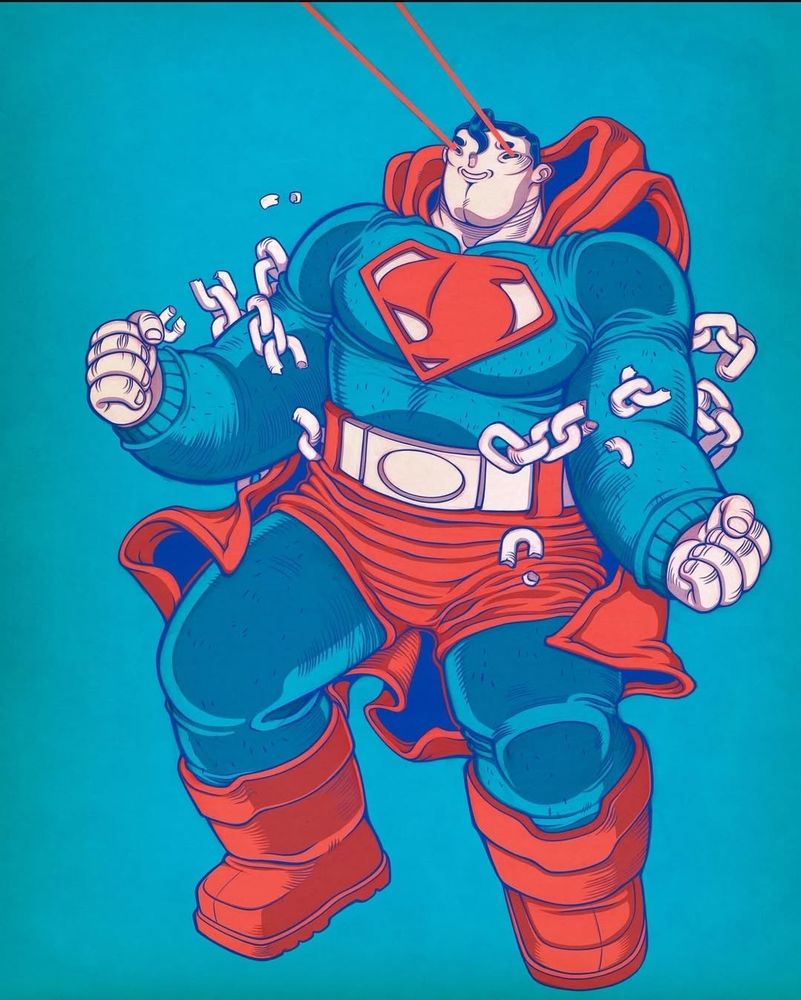 Color illustration of thicc boi Supes