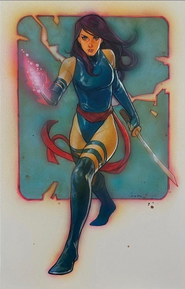 Traditional color art of Psylocke from X-Men and whatnot. Phil Noto does have an account on here but not super active. You'll see much more on ig fwiw. 