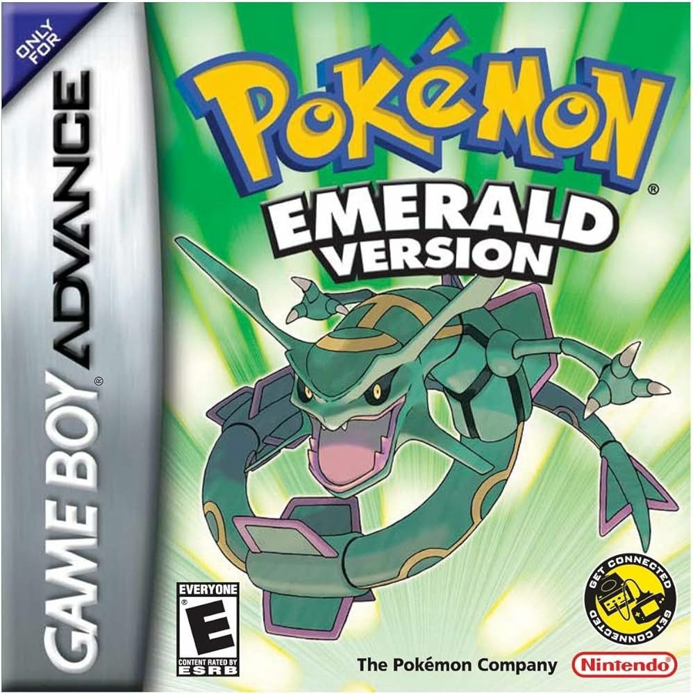 The cover for Pokemon Emerald Version on the Game Boy Advance
