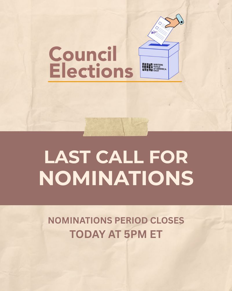Council Elections - Last Call for Nominations. Nominations period closes today at 5pm ET 
