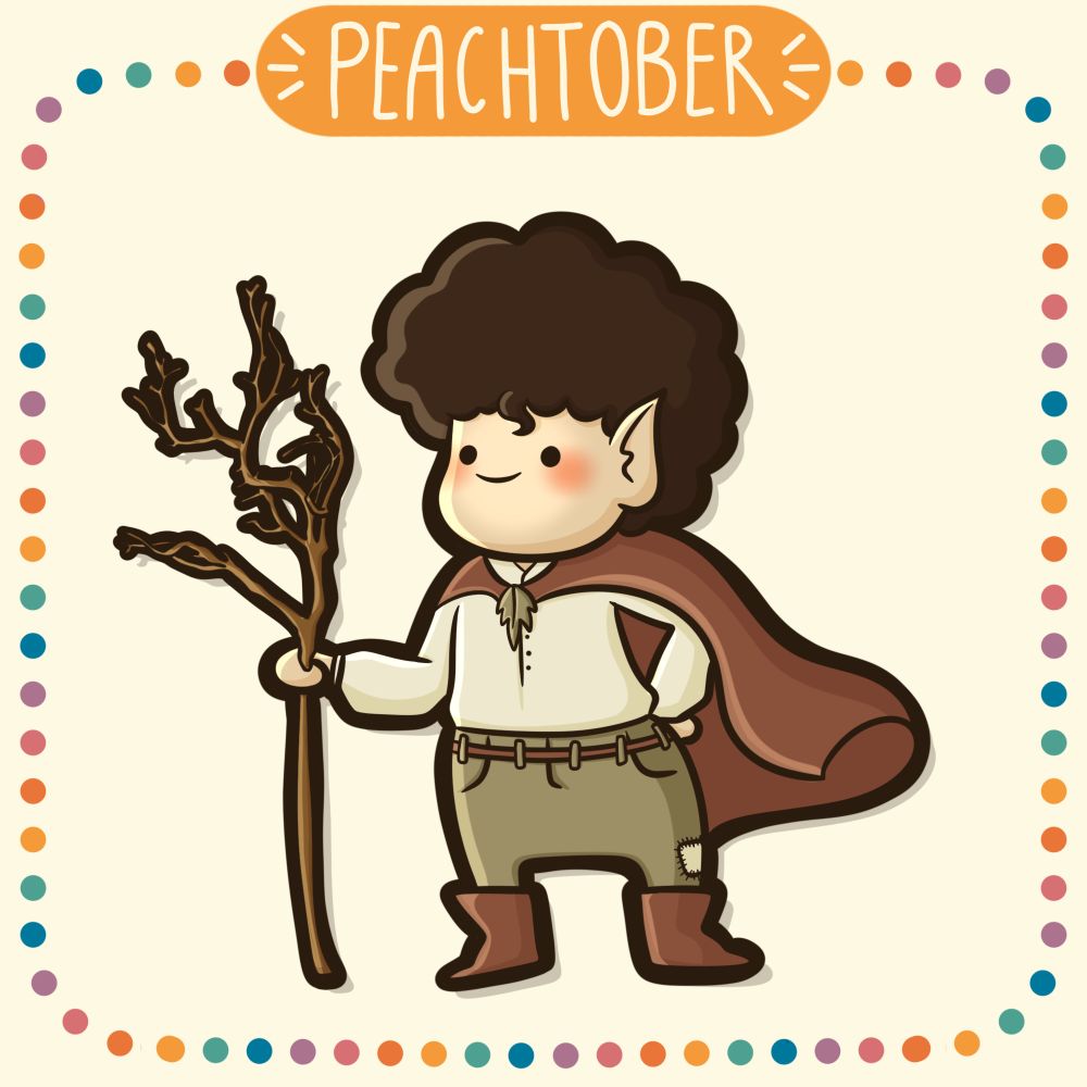 A smol little hobbit holding a twig. He’s very proud. As he should be. Brave little boy.