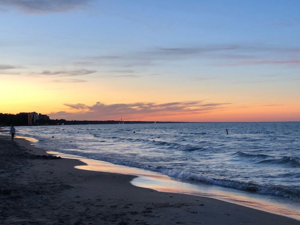 Sunset at a beach north of Chicago