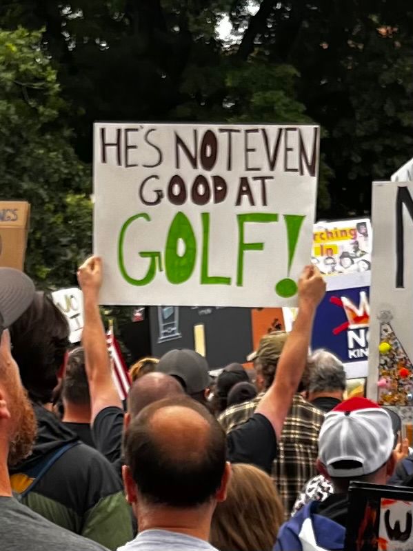 He's not even good at golf!