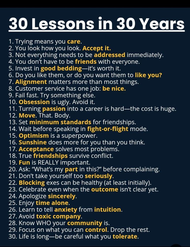 30 life lessons in 30 years