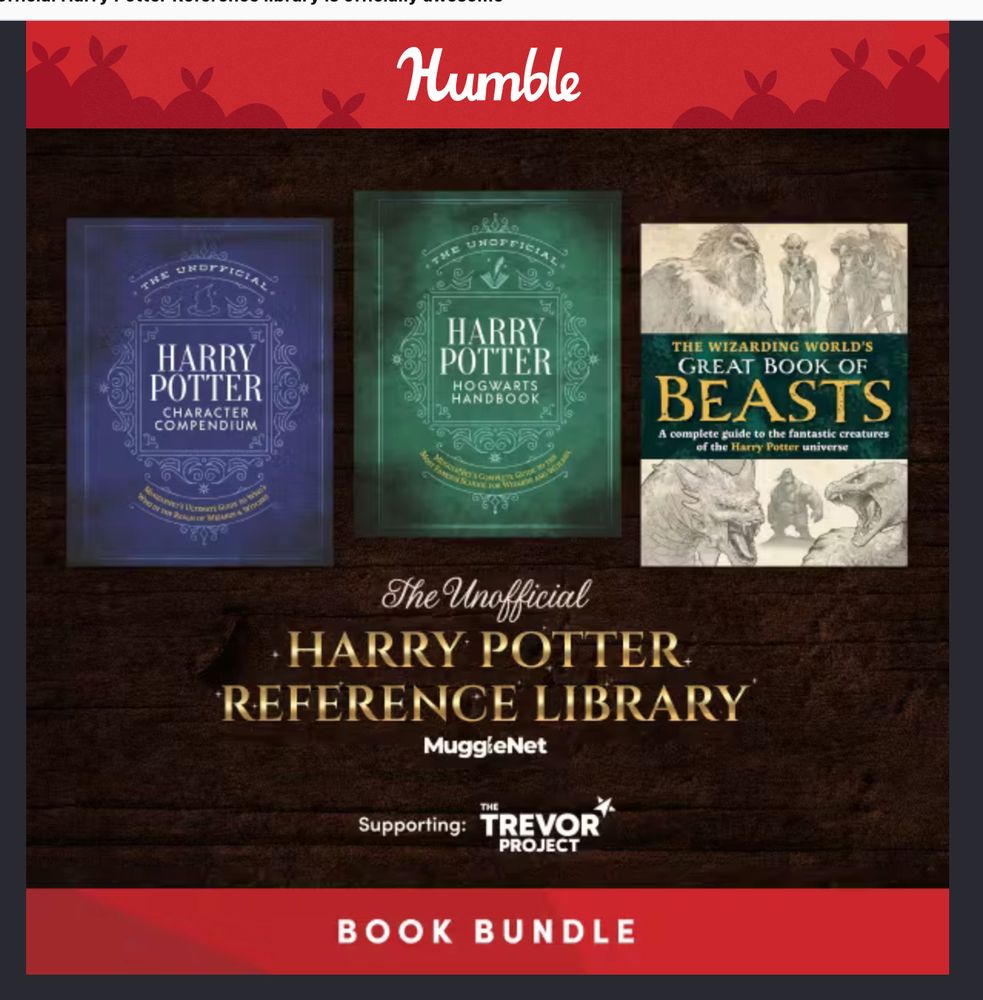a screenshot of humble bundle advertising harry potter merchandise 
