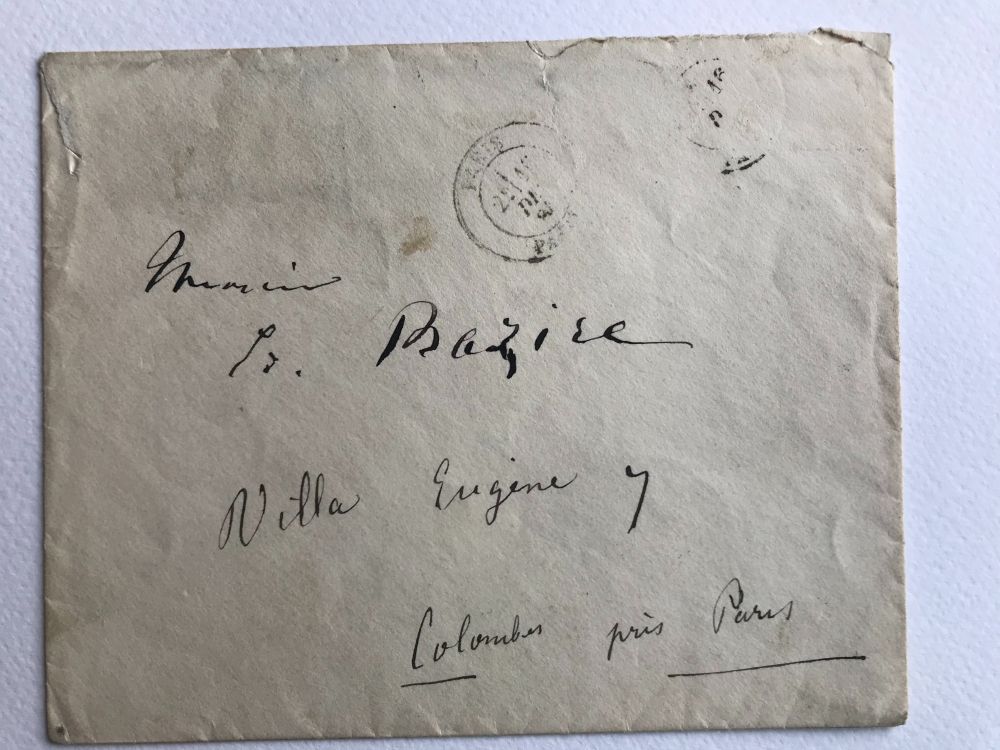 Envelope of the letter.
