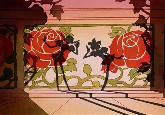 The "shadow girls" from the 90s anime Shoujo Kakumei Utena. They often delight in telling a tale that parallels to the plot of the latest episode. 