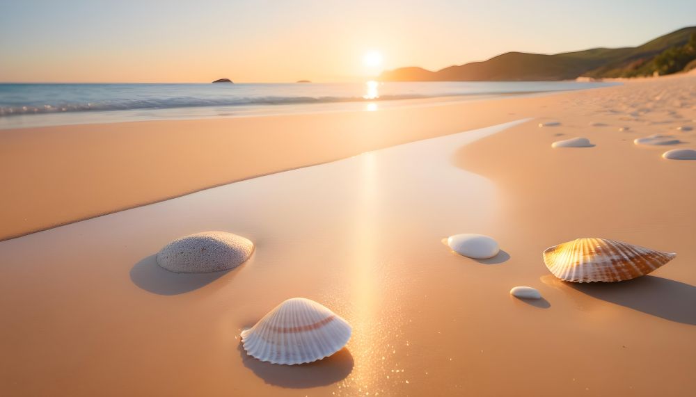 <lora:SDXLLandskaper_v1-000003:1> A photorealistic image of a serene beach landscape during golden hour. The setting sun casts a warm, golden light, creating long shadows on the soft, sandy beach. There's a gentle tide coming in, with crystal clear water reflecting the vibrant colors of the sky. In the foreground, there are a few scattered seashells and smooth, weathered stones. A lone, weathered wooden boat is resting on the sand, adding a rustic charm to the scene. In the background, there's a line of palm trees swaying gently in the breeze, with a few distant seagulls flying across the colorful sky. The composition should have a wide angle perspective, emphasizing the vastness of the beach and the sky, with ultra-high resolution and raytraced lighting to capture every detail, from the texture of the sand to the individual leaves on the palm trees.

Made with Mage Space