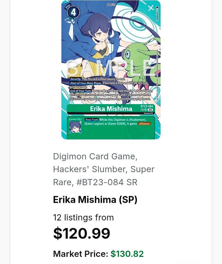 Erika Mishima is worth 120-130 bucks