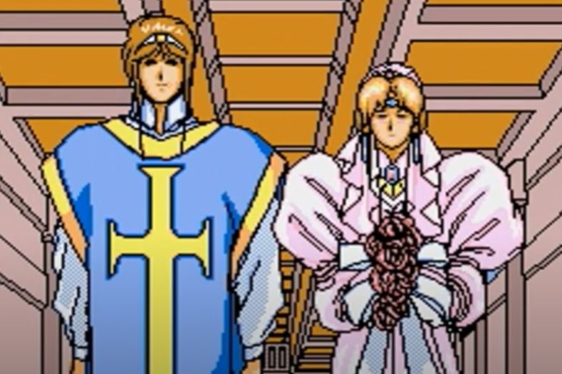 Screenshot of a wedding from Vay, an RPG for the Sega CD