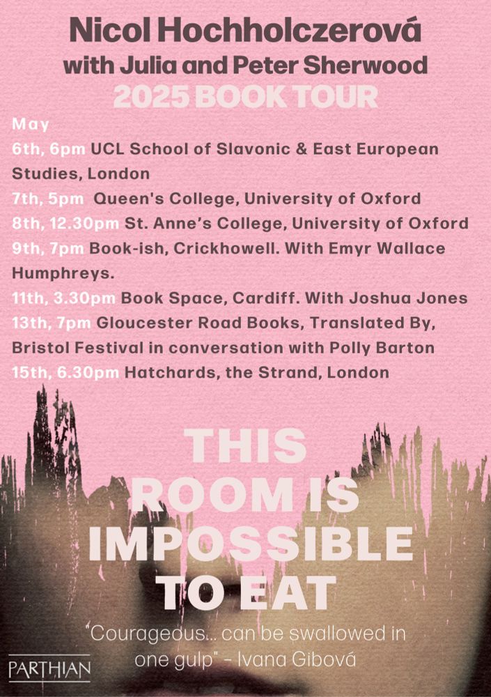 A graphic depicting the book tour of Nicol Hochholczerová. 