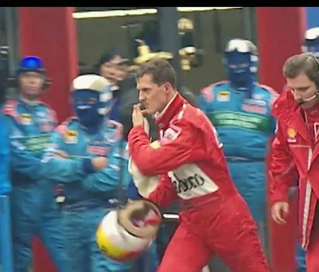michael schumacher wütend nach dem spa 1998 fiasko