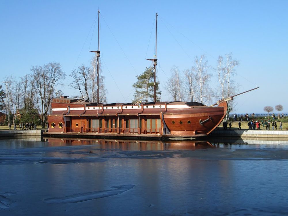 Galleon out back behind Mezhyhirya Residence