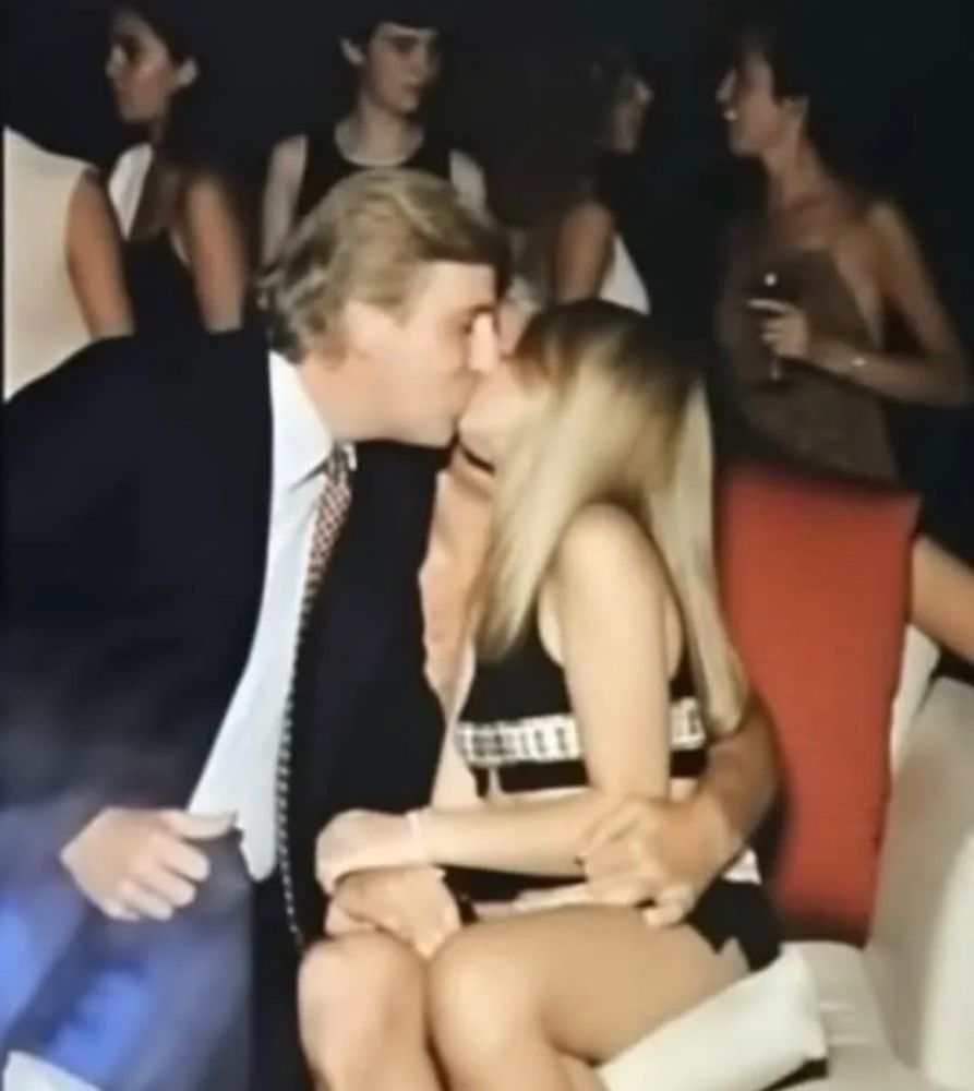 Preteen sitting on Epstein’s lap being kissed on the lips by trump