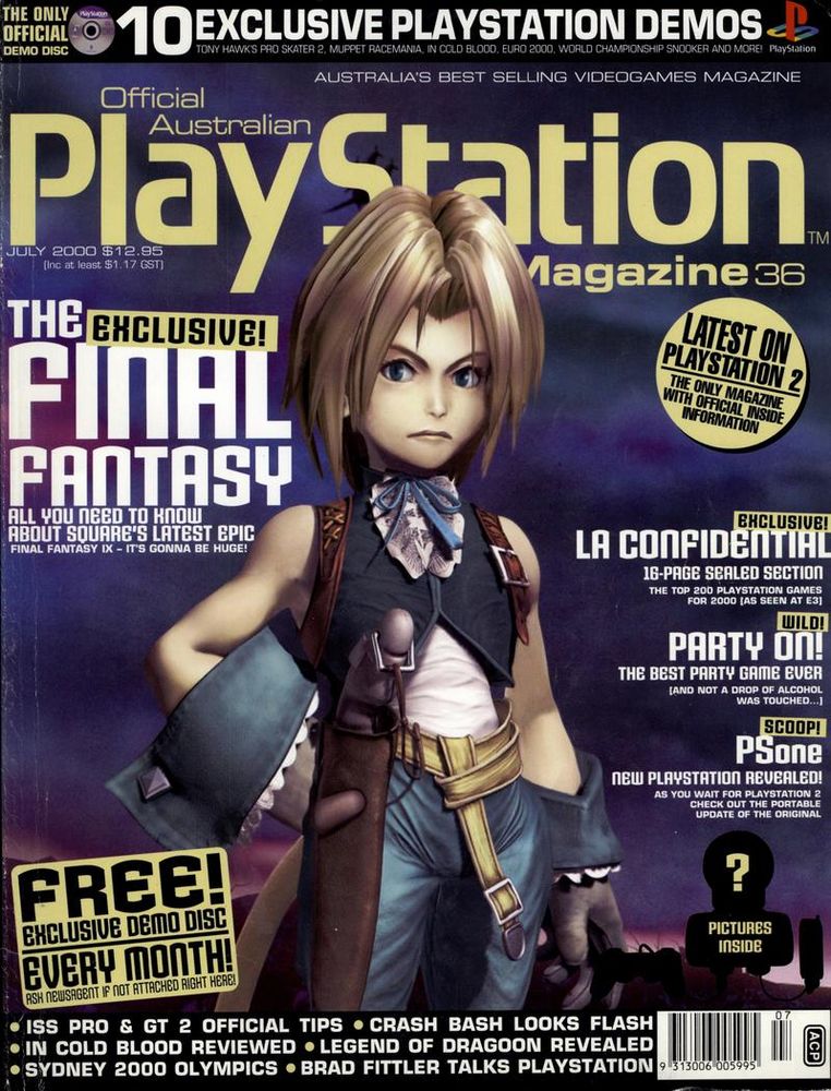 Official Australian PlayStation Magazine #36, July 2000 - 'Final Fantasy IX' cover.