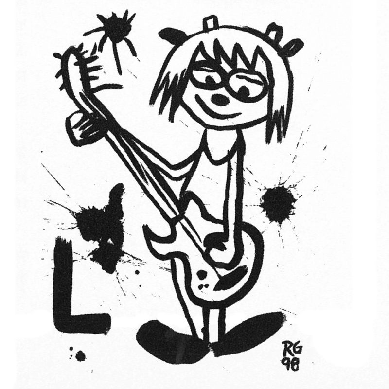 Sketch artwork from the Japanese manual of 'Um Jammer Lammy' on the PlayStation.