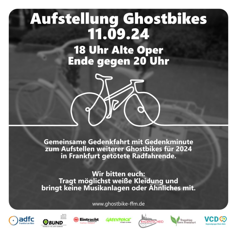 Gedenkfahrt und Aufstellung zwei weiterer Ghostbikes am 11.09.2024