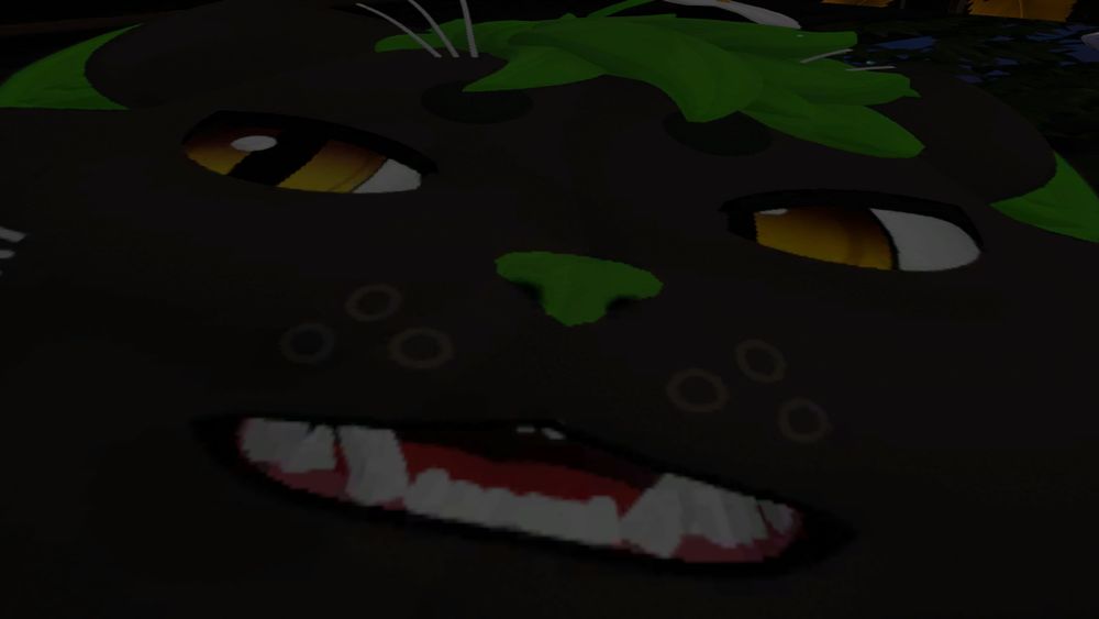 Resonite Screenshot; distorted close-up of my face