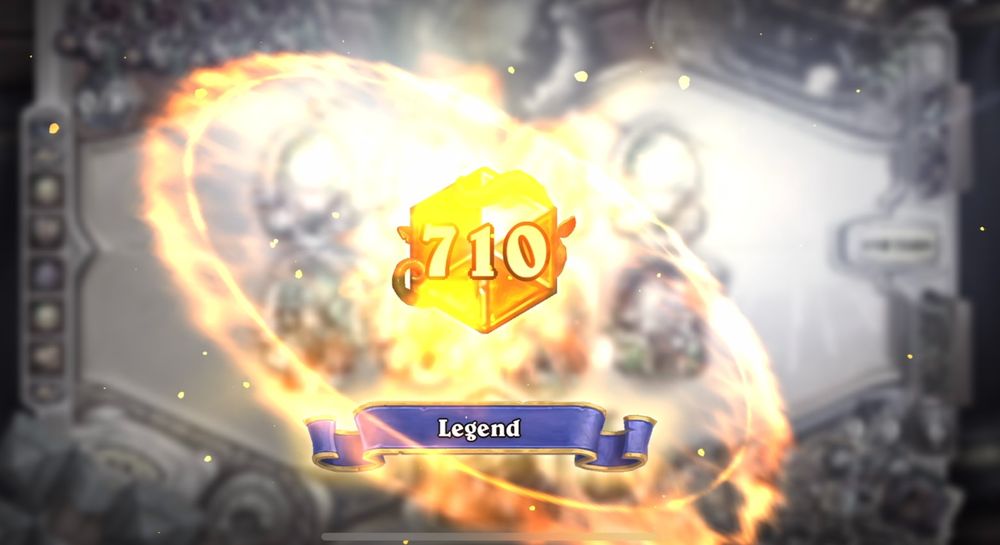 Hearthstone Wild Legend Rank 710 in game pop-up.
