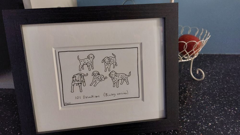 Framed comic of 101 dalmatians (binary version) by world of moose
