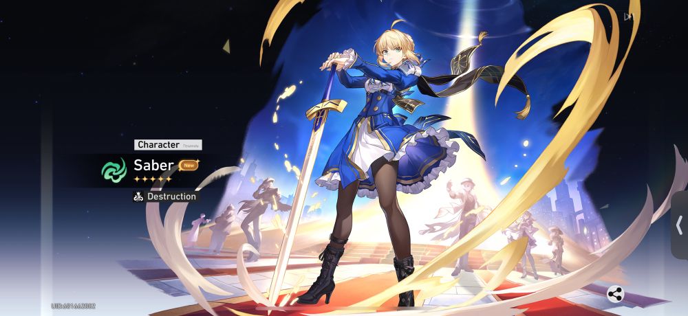 Saber from Fate/Stay Night in Honkai Star Rail