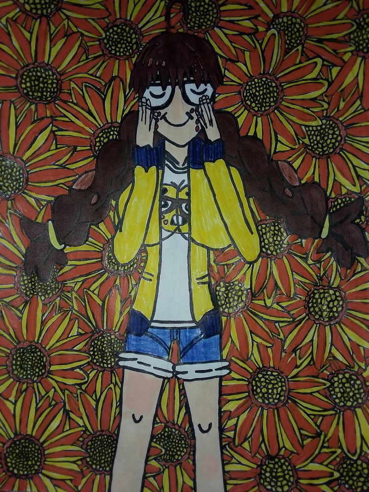 I heard that the creator of a anime nerd girl got harassed by people on Twitter and then took the image and posted in low quality. However the good news is the people that did it were caught and was taken down, I think after hearing the news what happened to the creator. I asked the creator the artist's name is Wanderjegson if it was okay to make fan art of the creation and the best part about it is the user said yes and because of it, I want to make something nice for the creator so I can cheer up the user and so far I'm planning to make other more so I can brighten up the creator's day.

A big thank you to Wanderjegson for allowing me to have permission to draw the anime girl nerd emoji.

All credit goes to Wanderjegson.