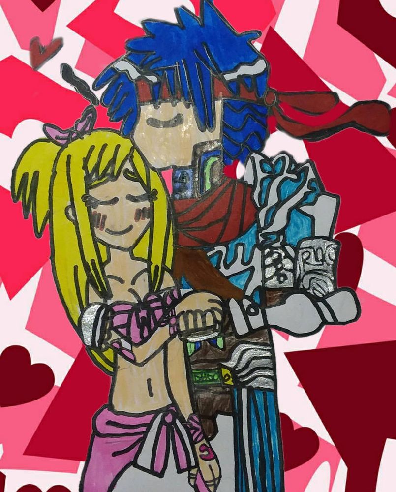 This is a request for RanulfandSonic for wanting Ike on the right and Lucy on the left while Ike kiss her on her forehead and shout out goes to RanulfandSonic for the idea and the request. And a huge big thank you to RanulfandSonic for allowing me to to used the fan made design for Lucy.
