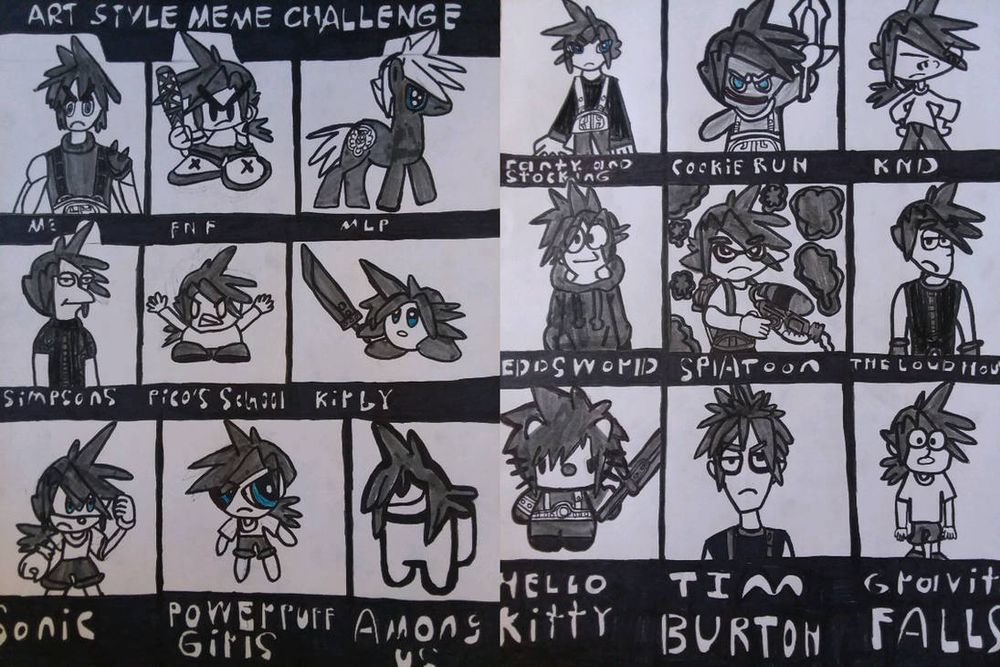 #inktober #inktoberchallenge #inktober2021 #inktoberday17collide #inktoberday17 #share4share #inktoberspotlight #inktoberprompts #blackandwhite #fanart #videogamecharacter #arttraditional #artstylememe #artstyleschallenge #sonicstyle #timburtonstyle #theloudhousestyle #eddsworldstyle #eddsworld #hellokittysanrio #cookierun #kidsnextdoorfanart 
#splatooninkling #finalfantasy7 #finalfantasy7remake #cloudstrife #cloudstrifefanart #squareenix #gravityfallsstyle #pantyandstockingstyle 