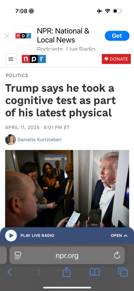 Article about his last physical in April 