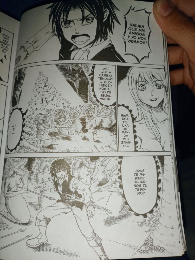 Jack reveals his offer of him and all his friends begin let go. The leader then says that he should offer something of equal value. With her first response begin His whole treasure.