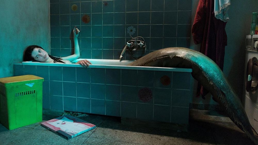 One of the mermaids from "The Lure". Okay she dosen't look scary herself but her design at least has a "hook" (Long eel tail) and it clears in terms of animation and anatomy.