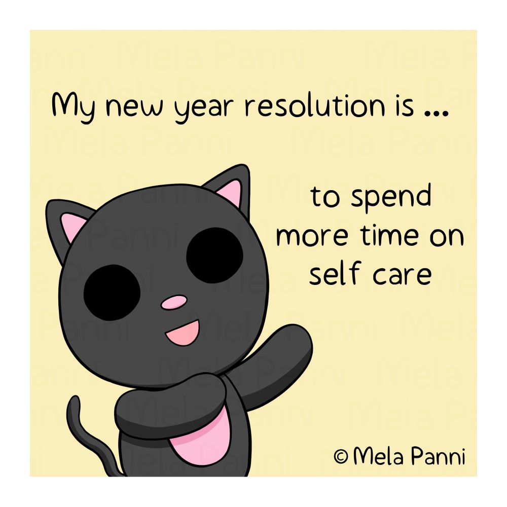 The comic shows Puifai, Puidum, Puithong and Puidaeng stating their new year resolutions. Puifai’ a new year resolution is to get into less accidents. Puidum’s new year resolution is to spend more time on self care. Puithong’s new year resolution is to spend money wisely. Puidaeng’s new year resolution is to slay more. 