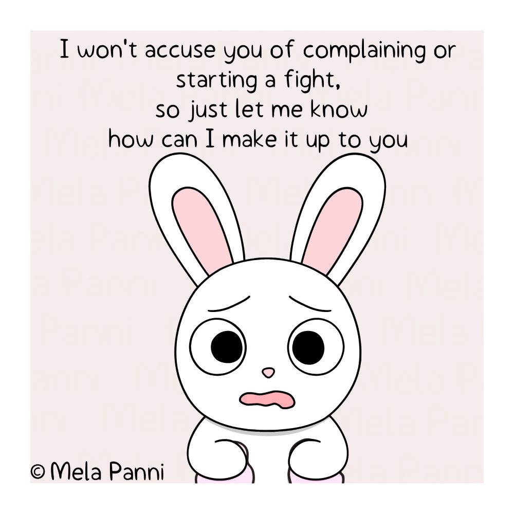 Flexibun apologised to Fluffibun for hurting her feelings. Because he’s a good partner with high emotional intelligence, he did not dismiss her concerns. He told Fluffibun that her feelings are valid and he would not turn the situation around on her, so she should let him know how he could make it up to her. Her feelings matter and he wants her needs to be met. 