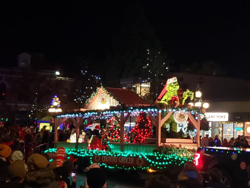 The grinch on a holiday float