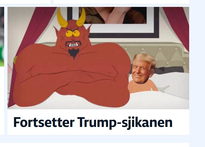 South Parks harselas med Trump omtales som 'sjikane' av nrk