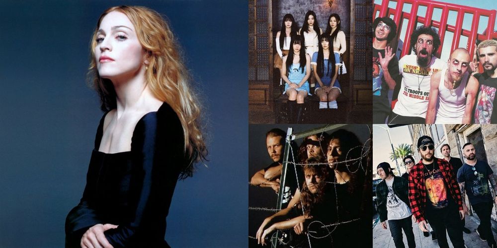 Madonna Red Velvet Metallica System of a Down Avenged Sevenfold