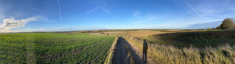 Long shadows looking down from Almshoebury farm
