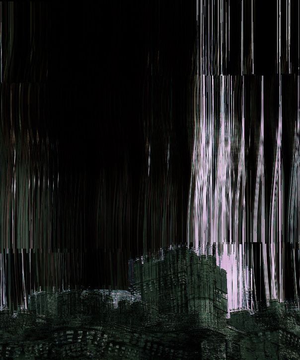 Digital art with photos of a castle