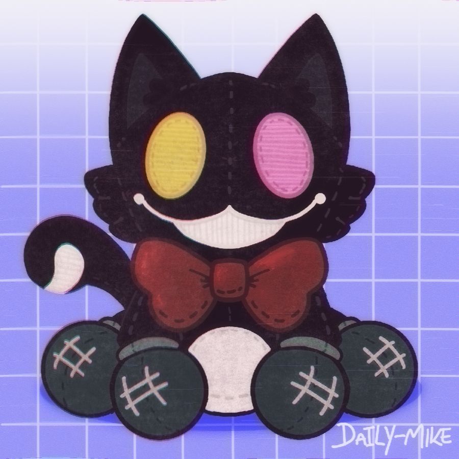 an illustration of pluey from deltarune in the style of a makeship plushie